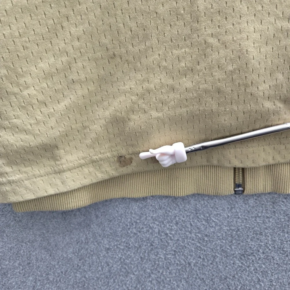 Adidas Men Jacket L Beige Nylon Polyester Activewear Zipper Logo Bomber READ